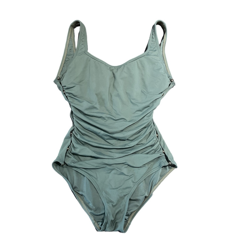 Carmen Marc Valvo one piece bathing suit olive green size 8